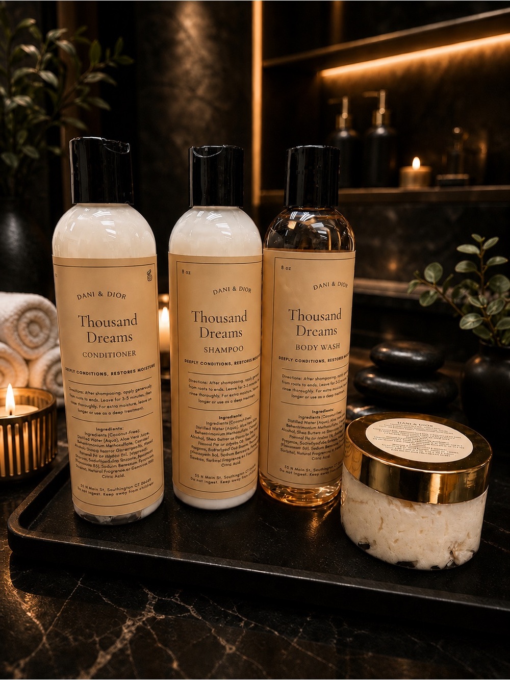 $125 Thousand Dreams Shampoo, Conditioner & Body Wash, Body Butter
